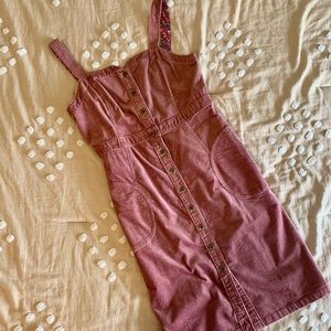 Anthropology corduroy overalls dress
